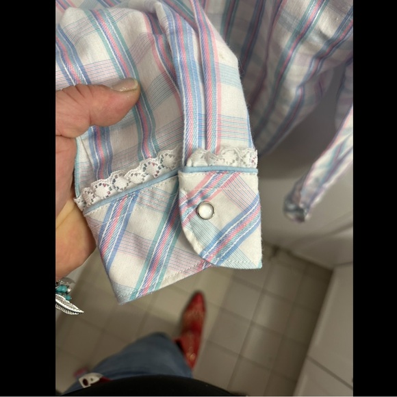 Miss Rodeo America ruffled pearl snap cowgirl western shirt 15/16 - Picture 4 of 9